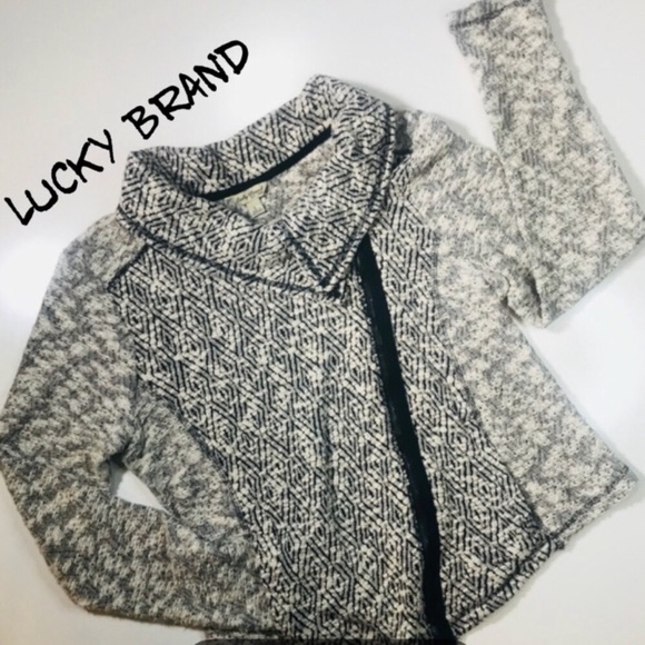 Lucky Brand Tops - Lucky Brand | Geo Terry Wrap Cardigan Zip Sweater